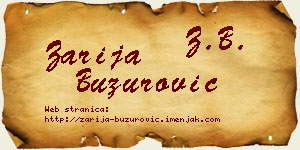Zarija Buzurović vizit kartica